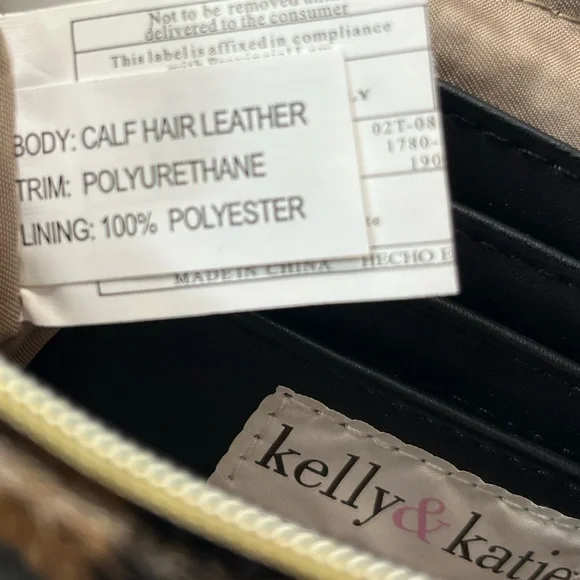 Kelly & Katie Leopard Print Calf Hair Crossbody Bag Wristlet Clutch - Picture 11 of 12